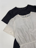 Sienna Banding Flare Short Sleeve Blouse