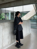 Two Pocket Small Line Boxy Half Shirt