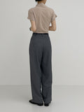 Shirring Cap Mock Neck T-Shirt