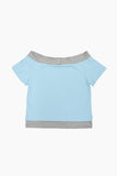 Layered off-shoulder T-shirt