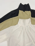 High-Neck Belted Balloon Fit Blouse