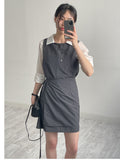 Joanne Nylon Sleeveless Wrap One Piece