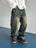 Kale Salt Washing Brushed Balloon Denim Pants