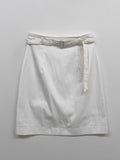 [Belt SET] Stitched Nylon Midi Skirt