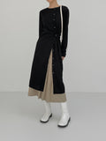 Anne pleated long skirt