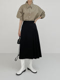 Leather Overfit Crop Shirt
