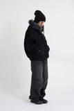 Raccoon fur hood zip-up
