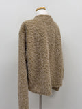 Mockneck Overfit Fur Cardigan