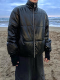 West High Neck Leather Bomber