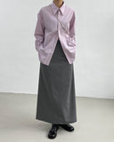Slit slacks long skirt