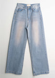 PINK WASHING WIDE DENIM PT