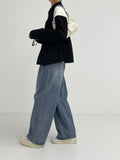 606 Balloon Wrinkle Wide Denim Pants