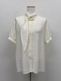 [Short Sleeve Version] Bob Tie Loose Fit Blouse