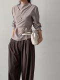 [Long Sleeve Ver.] Earth Wrap Loose Fit Blouse