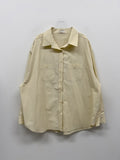 Creme Two-Pocket Cotton Over Fit Shirt