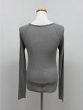Boatneck See-Through Knit T-Shirt