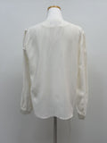 Unbalanced One-Tie Puff Blouse