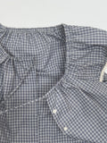 Lace Check Cap Sleeve Blouse