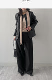 Hunt No Collar Loose Fit Leather Jacket