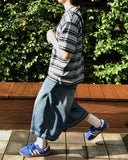 Ash Pigment Stripe Short Sleeve T-shirt