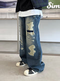 FW Tex Damege Medium Blue Denim PT