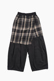 Checker drape layered pants