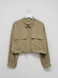 Two Pocket String Crop Shirt