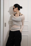 Ballet see-through shirring top