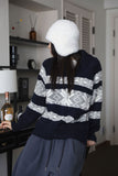 Nordic snow cardigan zip-up