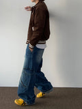Curve Cut Washing Cargo Denim