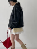 Suede Shoulder Bucket Bag