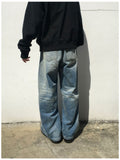Bart washed straight denim pants