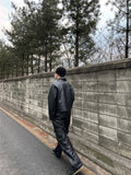 Leather Cargo Wide Pants