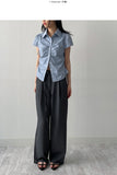 Hugo Belted One-Tuck Wide Slacks
