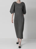 [Premium] Issey Pleats Kabra Sleeve Long One Piece