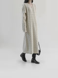 Fib V-Neck Cable One Piece