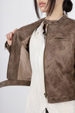 Suede Cropped Leather Jacket