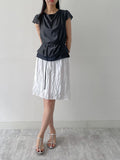 Wrinkle Banding Midi Skirt
