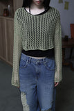 Crop net net knit