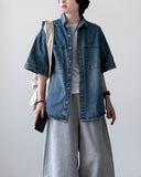 Leteon Denim Half Shirt