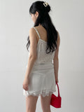 Flower Satin Layered Bustier One Piece