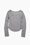 Summer U-neck Ribbed Long Sleeve
