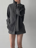 Powder Two-Way Belted Loose-Fit Shirt