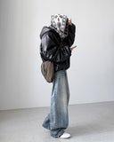 Exit Leather Hood Jumper