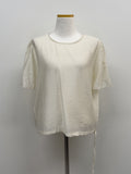 String See-through Short Sleeve Crop Blouse
