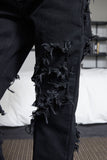 grunge damage black jeans