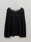 Slavic boat neck see-through knit