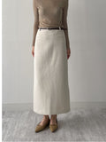 [Setup Available] Monet Tweed H-Line Long Skirt