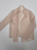 Dent High Neck Tencel See-Through Blouse