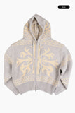 Cowichan heavy hood knit zip-up